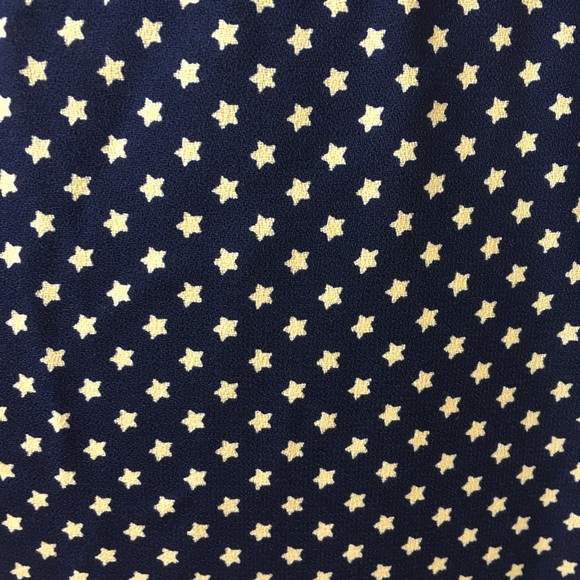 90s Leslie Fay Maxi Navy Gold Star Print Nautical Size Small Skirt - Picture 5 of 10